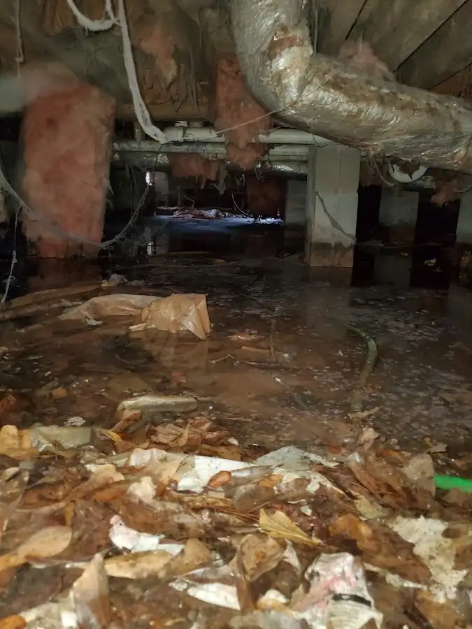 Crawl space flood assessment for Commercial Water Damage Restoration in Portland